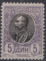 Serbia 1905 Mi#94 X Paper Fold Marks, Mint Hinged - Serbia
