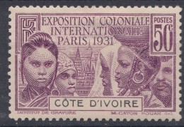 Ivory Coast 1931 Yvert#85 Mint Hinged - Neufs