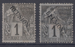 Reunion 1881 Yvert#17 Two Colour Shades, MNG And Mint Hinged - Neufs