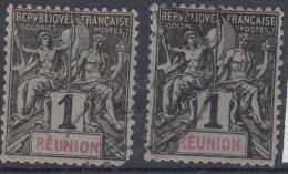 Reunion 1892 Yvert#32 Two Colour Shades, Used - Oblitérés