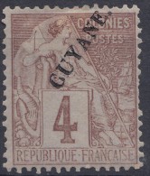 French Guiana, Guyane 1892 Yvert#18 Mint Hinged - Unused Stamps