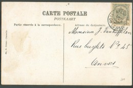 N°81 Obl. Sc Ambulant ARLON-BRUXELLES 2 Sur C.V (le Vieux Chateau De Rochefort)  Du 24 Avril 1906 Vers Anvers - 10264 - Bahnpoststempel