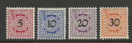 Württemberg 1911 = 4 Stempelmarken Revenue Tax Stamps MNH - Autres & Non Classés