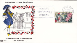 FDC FRANCE  N° Yvert 1343 (GOBELINS) Obl Sp FLAMME 1er Jour - Non Classés