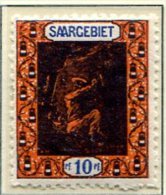 C4 Sarre Saargebiet Mi 54 A ** Encoche Dans Le G - Unused Stamps