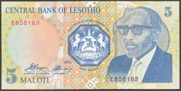 LESOTHO:  5 Maloti - 1989  - UNC - Lesoto