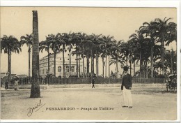 Carte Postale Ancienne Brésil - Pernambuco. Praça De Théatro - Théâtre - Autres