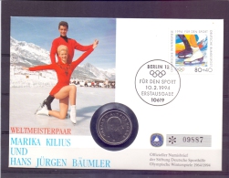 Deutsche Bundespost - Weltmeisterpaar - Offizieller Numisbrief - Erstausgabe Berlin 10/2/1994  (RM7070) - Invierno 1994: Lillehammer