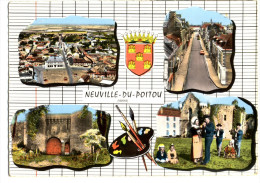 NEUVILLE Du POITOU. - Multivues.  RARE CPM Dentelée - Neuville En Poitou