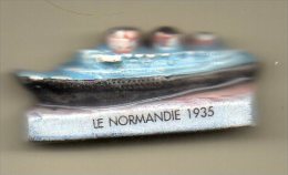 Fève MH- Moulin à Huile BATEAU Le Normandie 1935 - Série LES CHANTIERS DE L'ATLANTIQUE - Autres & Non Classés