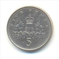 GRAN BRETAGNA  5 PENCE  ANNO 1991 - 5 Pence & 5 New Pence