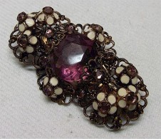 Antike Modeschmuck-Brosche Mit Amethysten - Brooches