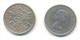 GRAN BRETAGNA  2 SHILLING  ANNO 1956 - J. 1 Florin / 2 Shillings