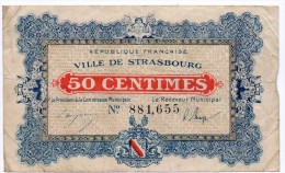 Ville De Strasbourg  - 50 Centimes - Chambre De Commerce