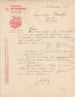 31 TOULOUSE FACTURE 1924 IMPRIMERIE LA GUTENBERG    - C6 - Printing & Stationeries