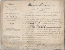 Brevet D´Invention De 15 Ans/Garniture Métallique De Locomotives à Vapeur/Labroue/Bordeaux/1 869  DIP20 - Diplomas Y Calificaciones Escolares