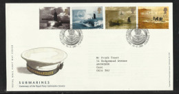 GB 2001 QE2 FDC Submarine Set Of Stamps SHS Pmk ( K493 ) - 2001-2010 Em. Décimales