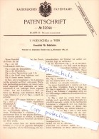 Original Patent  - F. Poduschka In Wien , 1884 ,  Verschluß Für Beinkleider !!! - Leibwäsche