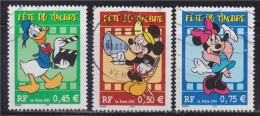 = Fête Du Timbre 2004 Disney Mickey, Donald Et Minnie, Les 3 Timbres Du Carnet 3641a, 3642 Et 3643 Oblitérés - Gebraucht