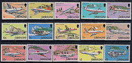 L0021 GIBRALTAR 1982, SG 460-74 Aircraft, Planes  MNH - Gibraltar