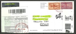 USA 2014 Cover To Estonia With Custom Declaration & Franked With Quite Old Stamps From 1939/1940 - Briefe U. Dokumente