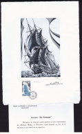 1988   Voilier «La Fortune»  Lithographie Grand Format Par Le Graveur Claude Haley  25 X 332 Cm Tirage Limit - Imperforates, Proofs & Errors