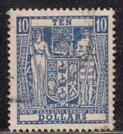 10s  Postal Fiscal Used, Wmk Sideways, New Zealand , - Postal Fiscal Stamps