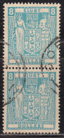 8s Pair,  Postal Fiscal Used, Wmk Sideways, New Zealand , - Postal Fiscal Stamps