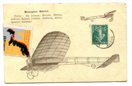 CPA   Aviation : Monoplan Blériot  Avec Cachet Et Timbre De Reims  En 1910    A  VOIR  !!!!!!! - ....-1914: Vorläufer