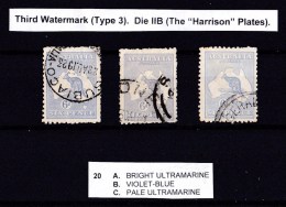 Australia 1921 Kangaroo 6d 3rd Watermark Die IIB Shade Collection Used - Oblitérés