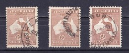 Australia 1923 Kangaroo 6d Chestnut 3rd Watermark Shades Used - Used Stamps