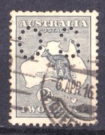 Australia 1918 Kangaroo 2d Grey 3rd Wmk Perf OS Used - Listed Variety - Oblitérés
