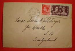 Letter, Enveloppe, Weybridge Surrey To La Heutte, Jura Bernois, Suisse, Switzerland, 1937 - Covers & Documents