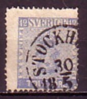 SUEDE - SVERIGE - 1858 - Timbre Courant - 12 Ore Obl. - 1855-1871 Classici