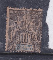 GUADELOUPE N° 31 10C BLEU S LILAS GROUPE ALLÉGORIQUE OBL - Used Stamps