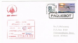 RB 1005 - 1978 USA  Paquebot Atlantis II  Ship Letter 14c Rate To South Africa - Cartas & Documentos