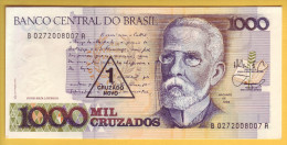 BRESIL - Billet De 1 Cruzado Novo Sur 1000 Cruzados. (1989). Pick: 216b. NEUF - Brazilië