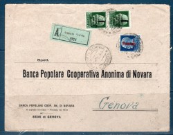 RSI - 1944 Raccomandata Da  Arquata Scrivia Per Genova - Affrancatura 25+1.25Cent - Marcophilie