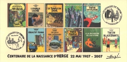 FRANCE 2007 N°48 Albums Fictifs + 2 Cachets Premier Jour FDC TINTIN KUIFJE TIM HERGE GUEBWILLER - Hergé