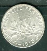 IIIème République, 1 Franc Semeuse Argent Silver  1915  - Pia9401 - 1 Franc