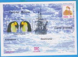 ROMANIA 1998 Postal Stationery  Centenar Belgica Adrien De Gerlache, Penguin - Antarctische Expedities