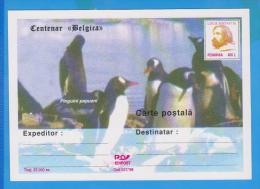 ROMANIA 1998 Postal Stationery  Centenar Belgica Louis Michotte, Penguin - Antarctic Expeditions