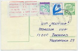 YUGOSLAVIA 1991 1.50d Stationery Card With Serbia Cancer Week Charity Stamp. - Bienfaisance