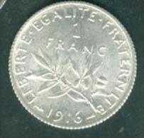 1 Franc  1916 - Semeuse - Argent- SILVER Bel Etat  - Pia9508 - 1 Franc