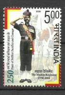 INDIA, 2009, 250 Years Of The Madras Regiment, Defence, Costume, Army, Militaria, MNH,(**) - Nuevos