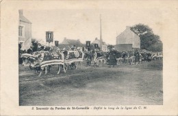 CPA 44 LA CHAPELLE DES MARAIS - Souvenir Du Pardon à Saint Corneille - Défilé Le Long De La Ligne Du C.M. Attelage Boeuf - Sonstige & Ohne Zuordnung