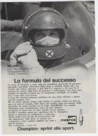 1975 - Candele CHAMPION ( Niki Lauda Ferrari 312 T)  -  1 P. Pubblicità Cm. 13,5x18,5 - Car Racing - F1