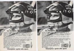 1975 - Candele CHAMPION (Emerson FITTIPALDI McLaren )  -  2 P. Pubblicità Cm. 13,5x18,5 - Car Racing - F1