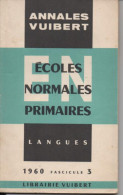 Annales VUIBERT Ecoles Normales Primaires LANGUES 1960 Fascicule  3 - 18 Ans Et Plus