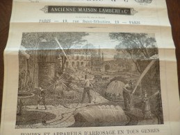 Rare Publicité  Illustrée Paris 4 Pages . J.Convers. Pompes Et Appareils D'arrosage - Werbung